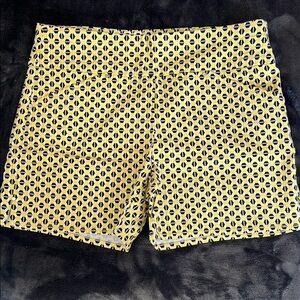 Stylish Yellow Patterned Women's Shorts